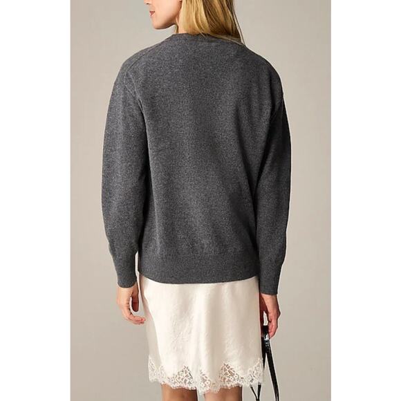J. Crew Cashmere Relaxed Crew Neck Sweater Casual Wardrobe Grey Women's S - Picture 7 of 13
